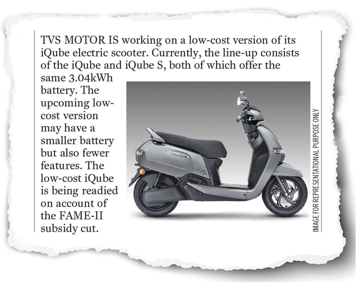 TVS working on low-cost iQube e-scooter